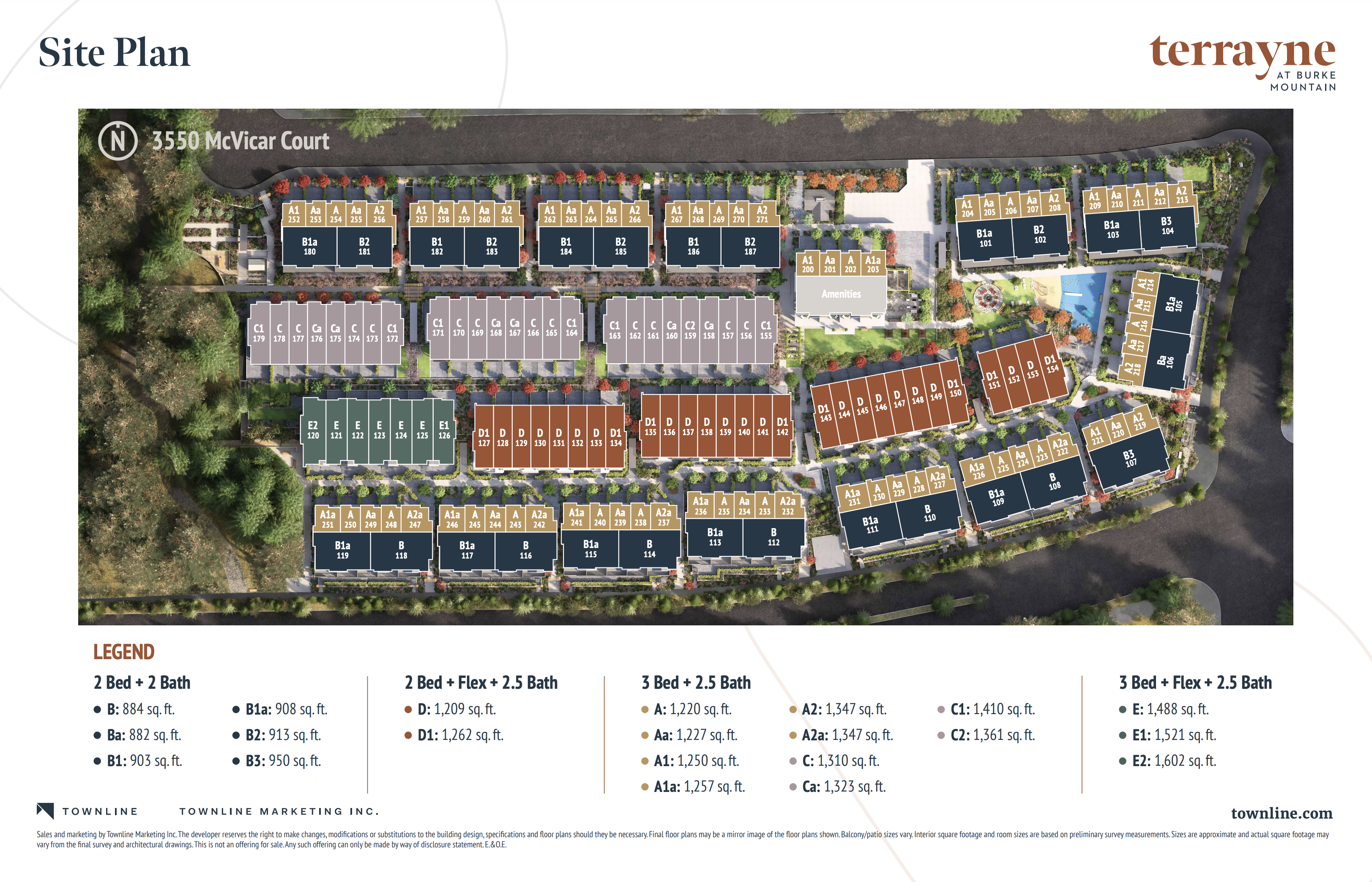 terrayne Site Plan Burke Mountain Coquitam Presale Townhomes